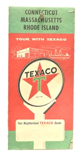 c.1960 Tour With Texaco Roadmap-Connecticut-Massachusetts-Rhode Island-Gas & Oil - Picture 1 of 5