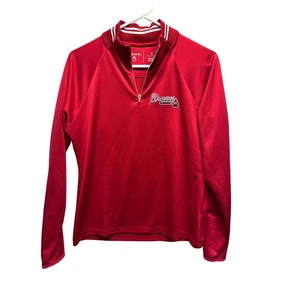 Atlanta Braves Antigua Women’s Small Red Quarter Zip Pullover Long Sleeve MLB - Picture 1 of 6