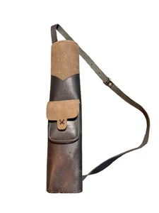 Handmade Genuine Leather Back Quiver – Quick Draw Archery Arrow Holder - Imagen 1 de 7