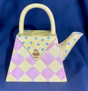Carol Eldridge Silvestri LETS DO LUNCH Handbag Purse Yellow Tea Pot Teapot - Picture 1 of 13