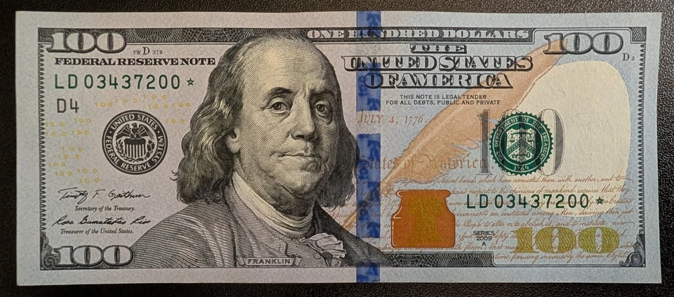 $100 2009A GEM UNC STAR Cleveland District Federal Reserve Note! - Image 1 of 2