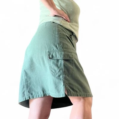 Eddie Bauer 工装裙女式 12 码绿色复古复古 Y2K Gorpcore Grunge — 第 1/4 张图片