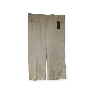 Lane Bryant Pants Trousers Womens Plus Size 26 Beige Linen Blend Wide Leg Career - Picture 1 of 14