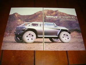 2001 JEEP WILLYS CONCEPT CAR ***ORIGINAL 2001 ARTICLE*** - Foto 1 di 3