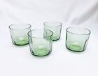 4 Vintage Avocado Green Drinking Glasses Hazel Atlas MCM Barware- FREE SHIPPING