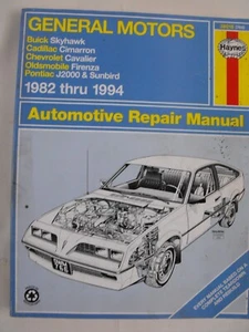 Haynes GM Skyhawk Cimarron Cavalier Firenza Sunbird 1982-84 Repair Manual 38015 - Bild 1 von 4