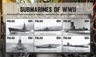 Palau 2015 - Submarines of World War 2 - Sheet of 6 Stamps - Scott #1303 - MNH
