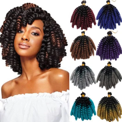 5Pcs Jamaican Bounce Curly Jumpy Wand Curl Twist Crochet Braid Hair Extensions H - Image 1 of 4