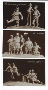 3 Italian WWI Comic Propaganda Photo Postcards p2231 - Picture 1 of 2