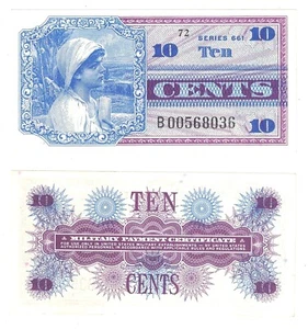Series 661 10 Cents Military Payment Certificate Replacement Note Vietnam Era - Picture 1 of 1
