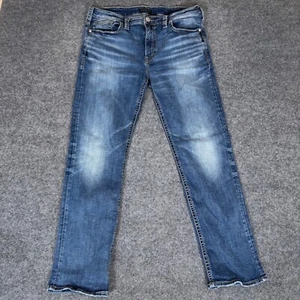 Silver Jeans Grayson Denim Jeans Distressed Stretch Men's Blue 36x32 - Picture 1 of 9