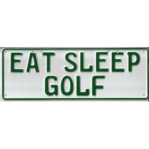 Eat Sleep Golf Novelty Number Plate - Novelty Number Plates - Picture 1 of 1
