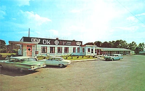 Morrow OH OK. Motel & Ristorante Auto anni 50, cartolina - Foto 1 di 1