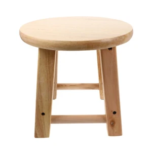 Solid Wood Round Stool Child Toddler Footstool for Bathroom Home Toilet - Picture 1 of 12