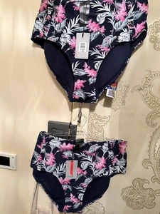 Oasis High Waisted Floral Bikini Bottoms Size 6/8/10/12 UK. Rrp £18. - Picture 1 of 11