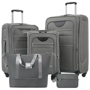 Softside Gepäck erweiterbar 3-teiliges Set Koffer mit Seesack aufrecht Spinner - Bild 1 von 22