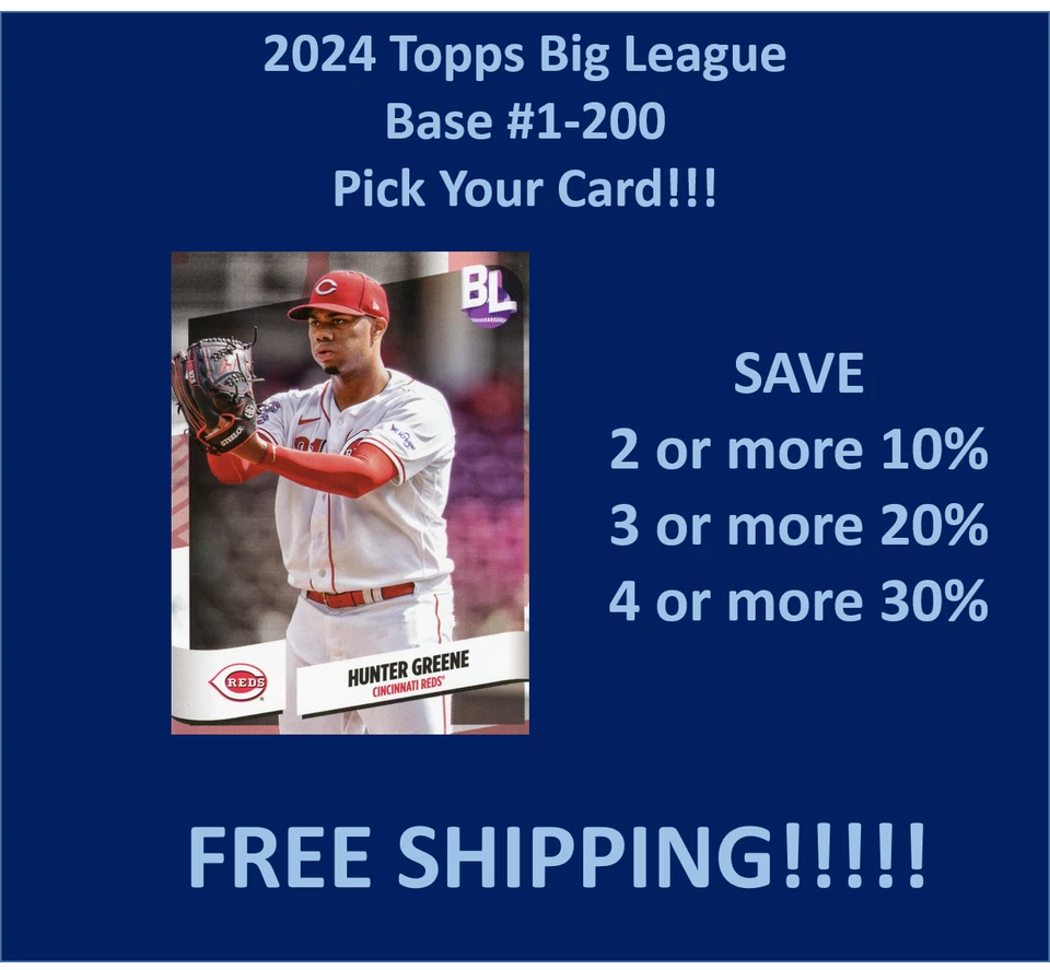 2024 Topps Big League Base Vets & RCs #1-200 You Pick Complete your set SPECIAL! - Image 1 of 1