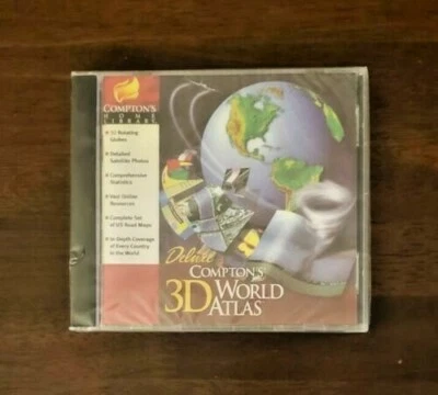 (NEW) Deluxe Compton's 3D World Atlas (PC CD-ROM, 1998) Free Fast US Ship  - Image 1 of 2