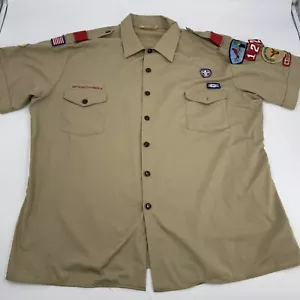Vintage Boy Scouts Of America Mens Size 2XL Official Shirt BSA Khaki Made In USA - Picture 1 of 15