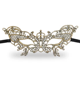 Augenmaske Spitze in Schmetterlingsform aus Stoff Gold schwarz 126850113F - Bild 1 von 1