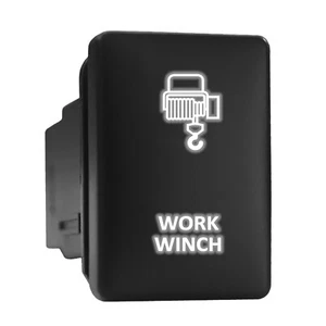 WORK WINCH White LED Backlit Switch Short Push Button 1.28"x 0.87" (Fit: Toyota) - Picture 1 of 6