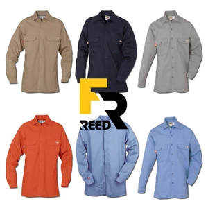 FR Shirts CAT2 Flame Resistant 88/12 Cotton Blend CAT2 Industrial Work Uniform - Picture 1 of 13