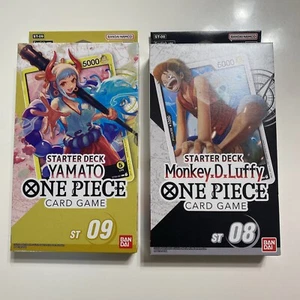 Monkey.D.Luffy ST-08 & Yamato ST-09 English Starter Decks One Piece - Sealed New - Picture 1 of 6