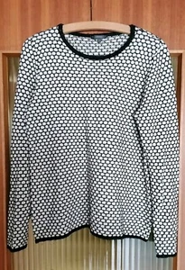 Damen-Strickpullover von Montego, Langarm, schwarz/weiß gemustert, Gr.M - Bild 1 von 3