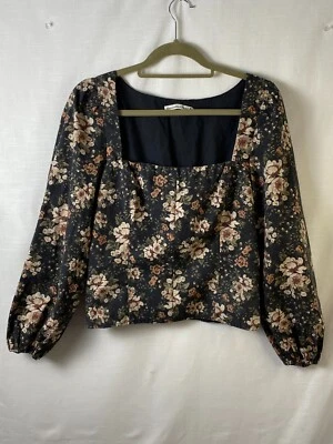 Top corto Abercrombie & Fitch para mujer talla M popelina cuello cuadrado manga abullonada Foto 1 de 4