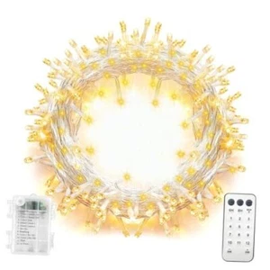 Christmas String Lights Battery Operated, 33Ft 100 LED Color Changing Fairy - Picture 1 of 8