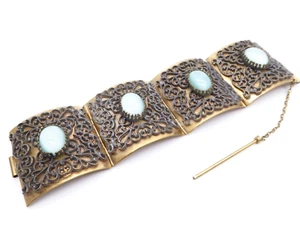 Pulsera de filigrana de pasta checa Art Deco vintage - Imagen 1 de 20