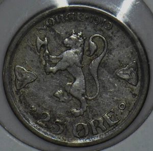 Norway 1919 25 Ore Lion animal 290841 combine shipping - Picture 1 of 2