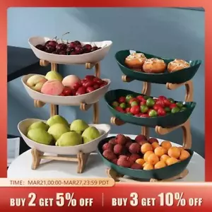 Multicolor Choose Plastic Table Plate Kitchen Fruit Bowl with Wooden Floor Decor - Picture 1 of 30