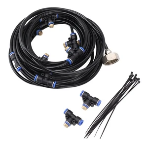 Outdoor 8m Misting System: Fine Brass Nozzle Set for 26ft of Cooling Relief - Picture 1 of 18
