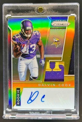2017 Prizm Dalvin Cook Rookie Patch Auto Gold Rookie RC #4/10 Vikings - Image 1 of 2