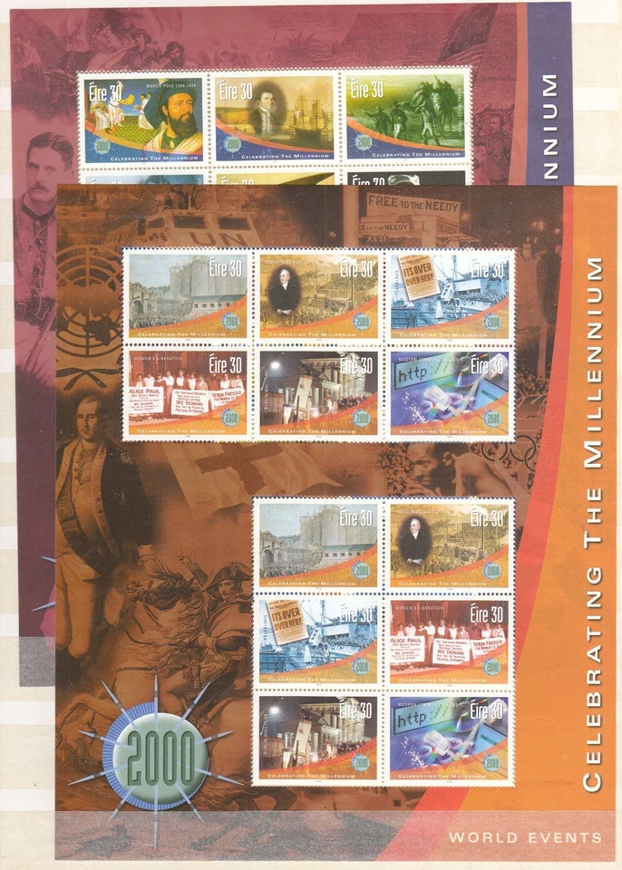 SU26646/ИРЛАНДИЯ – 1999/2001 ПРЕВОСХОДНАЯ КОЛЛЕКЦИЯ ТЫСЯЧЕЛЕТИЯ КАК НОВАЯ – ОГРОМНОЕ РЕЗЮМЕ - Изображение 1 из 1