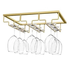 Wine Glass Rack - Under Cabinet Stemware Wine Glass Hanger Rack Holder for - Picture 1 of 7