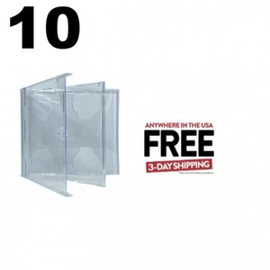 10 STANDARD Clear Double CD Jewel Case ** 1-3 DAY - Picture 1 of 6