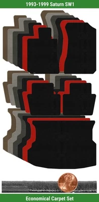 Juego de alfombrillas Lloyd Custom Velourtex para 1993-1999 Saturn SW1 (5 piezas) #1229 Foto 1 de 4