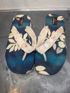 Oneill Thongs Platform Wedge Flip Flops Womens Size 6 Sandals Shoes Ocean Shells - Picture 1 of 12