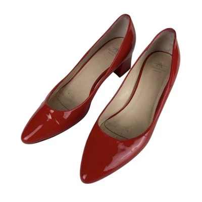 Zapatos de salón Aquatalia italianos de charol rojo sin cordones talla 8,5 hechos en Italia Foto 1 de 4