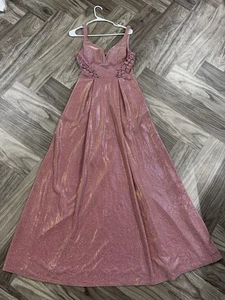 City Triangles Juniors' Sleeveless Glitter Ball Gown Rose Fashion Size 7 - Picture 1 of 10