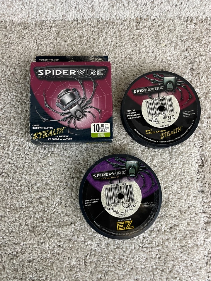 Lote de 2 SpiderWire Stealth Teflón Alambre 4lb y 10lb Musgo Verde Vert Mousse Foto 1 de 4