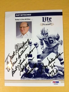 Ray Nitschke Autograph Signed Inscribed 6X8 Photo PSA/DNA LOA Grade 9 Mint - Picture 1 of 8
