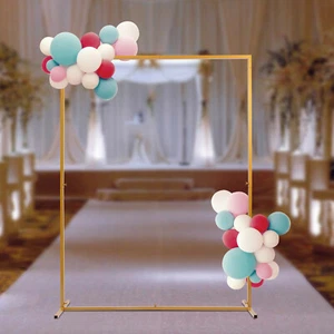 Arco matrimonio cornice metallo sfondo oro festa fiore palloncino supporto 2x1,5m - Foto 1 di 12