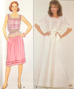 Vtg UC Butterick 4378 Sew Pattern Romantic Pintuck Blouse Wedding Dress Skirt 20 - Picture 1 of 4