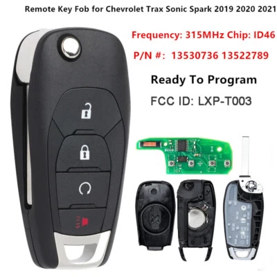 for Chevrolet Trax Sonic Spark 2019 2020 2021 Smart Flip Remote Key Fob LXP-T003 - Imagem 1 de 4