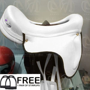 Endurance Horse Saddle With Stirrup Strap and Stirrups  Size 14"15"16"17"18"in - Picture 1 of 12