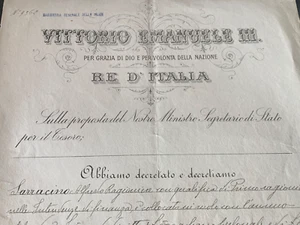 Vittorio Emanuele III, Title Ragioniere Finance Decree Short Of Conti 1920 - Picture 1 of 11