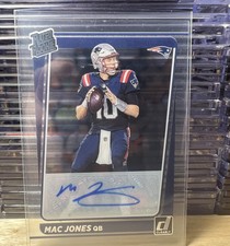 Mac Jones 2021 DONRUSS CLEARLY "RATED ROOKIE" RC AUTO #55 NEW ENGLAND PATRIOTS!